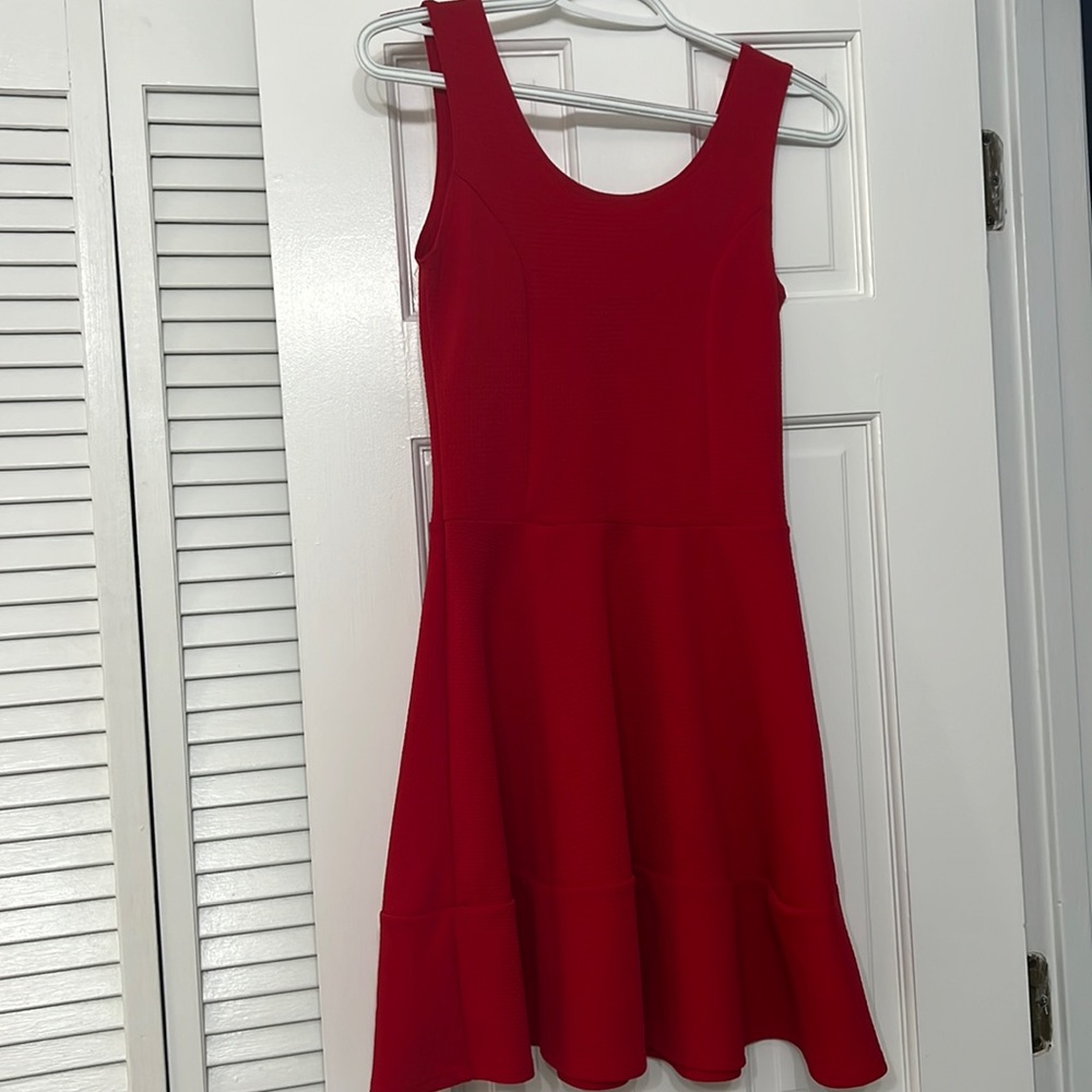 red sleeveless mini dress